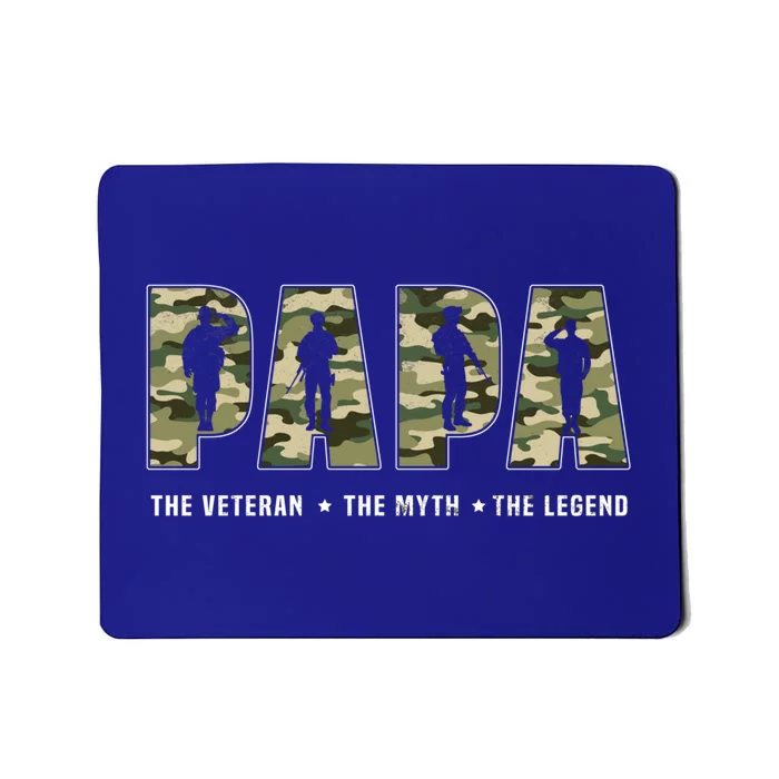 Papa Veteran Gift Fathers Day For Veteran Dads Gift Mousepad