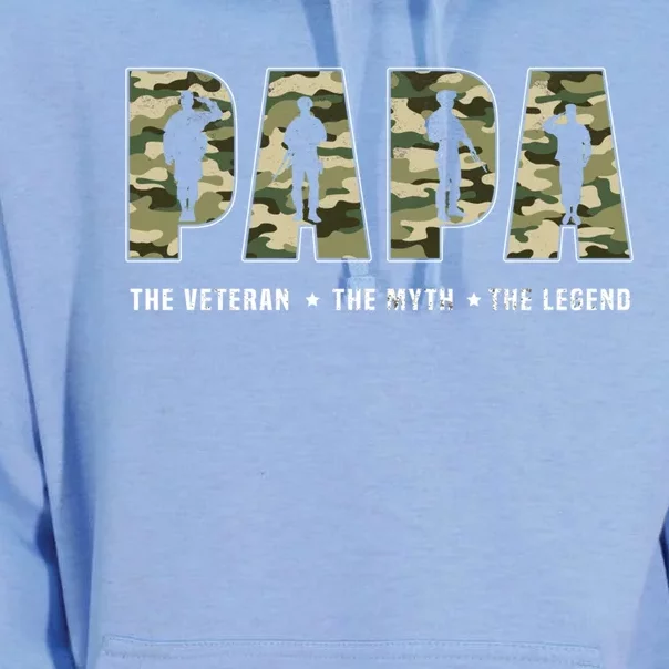 Papa Veteran Gift Fathers Day For Veteran Dads Gift Unisex Surf Hoodie