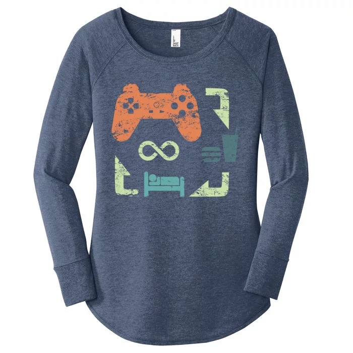 Play Video Games Eat Sleep Repeat Funny Gamer Funny Gift Women's Perfect Tri Tunic Long Sleeve Shirt