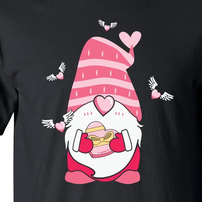 Pink Valentine’s Gnome Be Mine Hearts Gift Tall T-Shirt