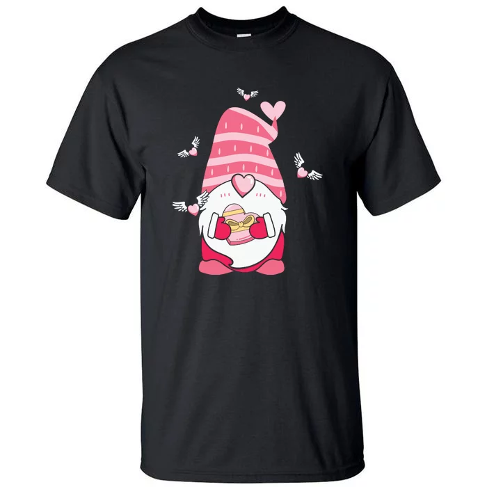 Pink Valentine’s Gnome Be Mine Hearts Gift Tall T-Shirt