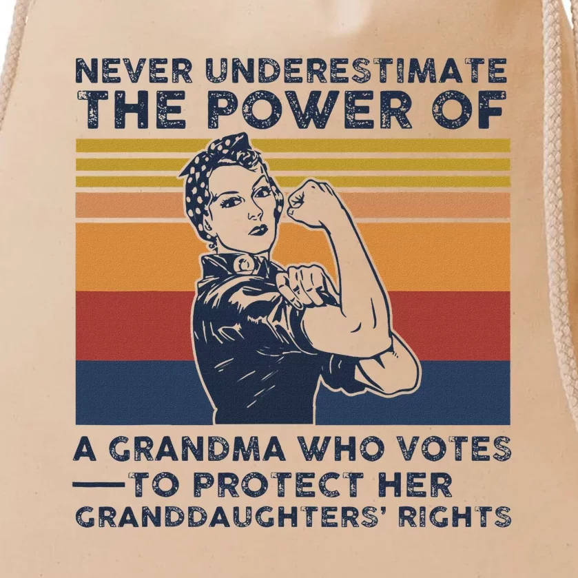 Powerful Voting Grandma Design Drawstring Bag