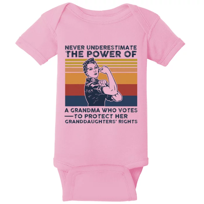 Powerful Voting Grandma Design Baby Bodysuit