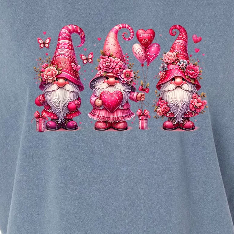 Pink Valentines Gnomies Heart Gnome Valentines Garment-Dyed Women's Muscle Tee