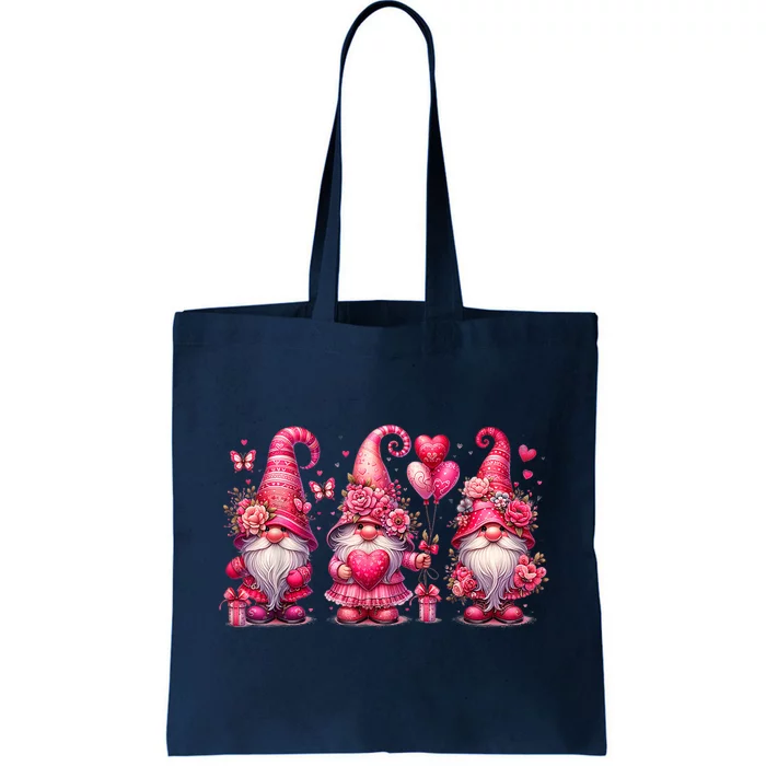 Pink Valentines Gnomies Heart Gnome Valentines Tote Bag