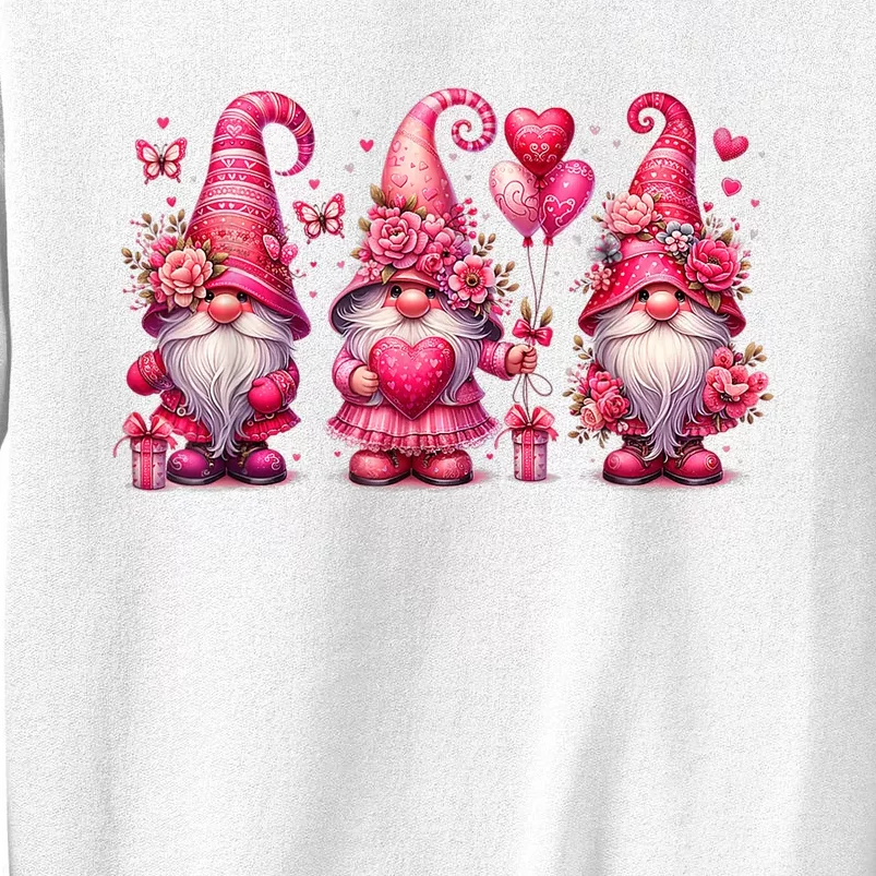 Pink Valentines Gnomies Heart Gnome Valentines Sweatshirt