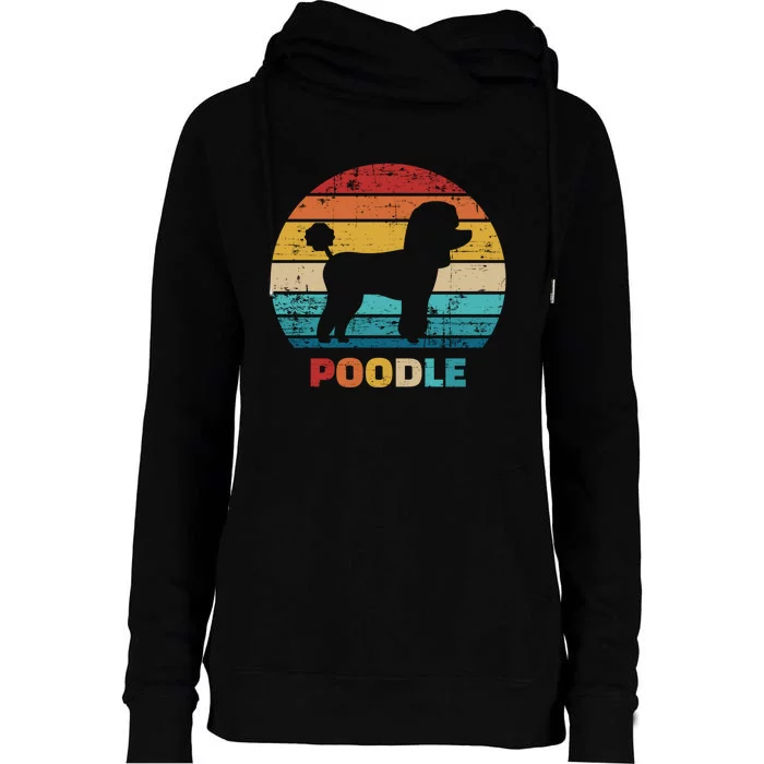 Poodle Vintage Gift Womens Funnel Neck Pullover Hood