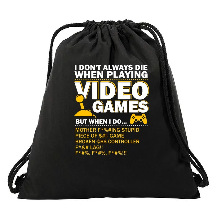 Playing Video Games Gamer Shirt Funny Gaming Console Gamer Drawstring Bag