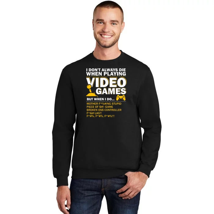 Playing Video Games Gamer Shirt Funny Gaming Console Gamer Tall Sweatshirt