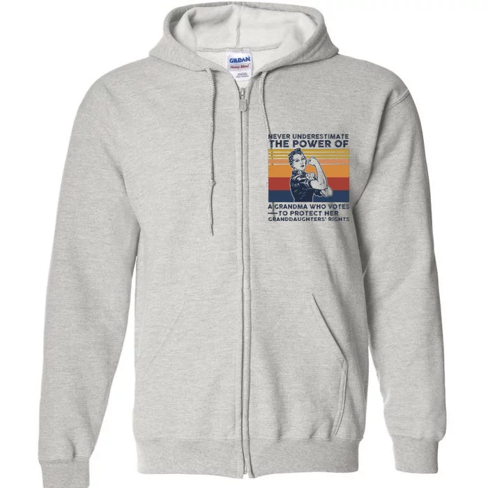 Powerful Voting Grandma Design Full Zip Hoodie