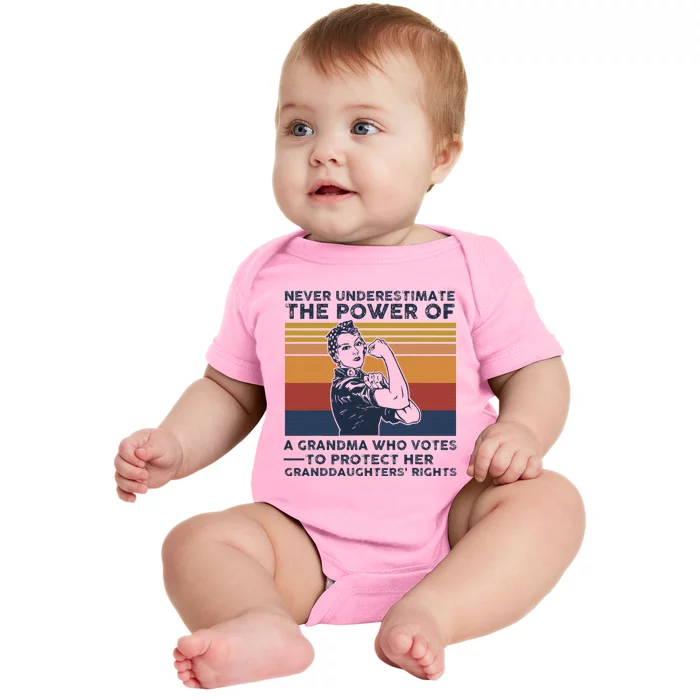 Powerful Voting Grandma Design Baby Bodysuit