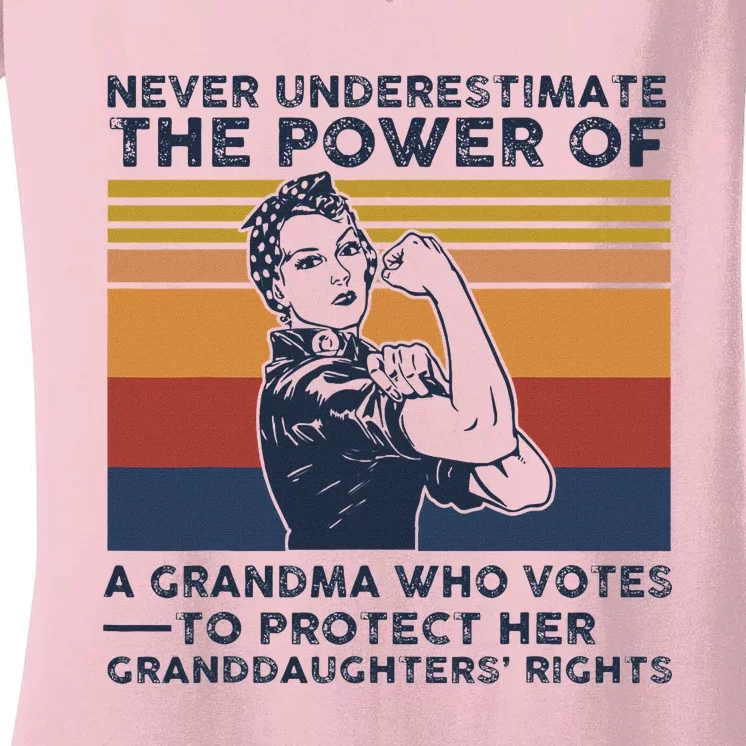 Powerful Voting Grandma Design Women's V-Neck T-Shirt