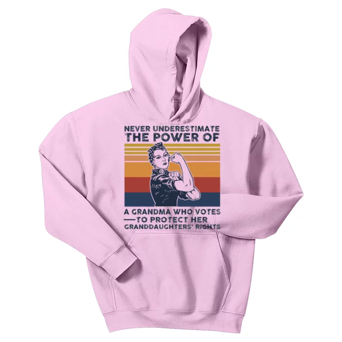 Powerful Voting Grandma Design Kids Hoodie