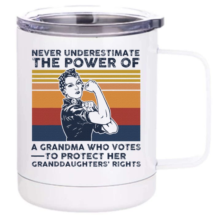 Powerful Voting Grandma Design Front & Back 12oz Stainless Steel Tumbler Cup