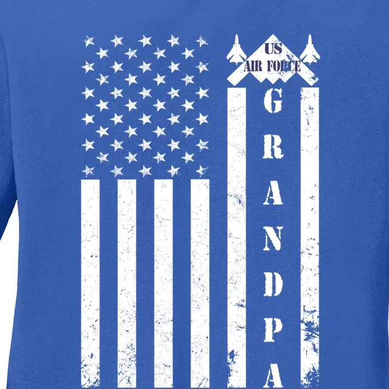 Proud Veteran Grandpa Veteran Lives Matter Air Force Veteran Gift Ladies Long Sleeve Shirt