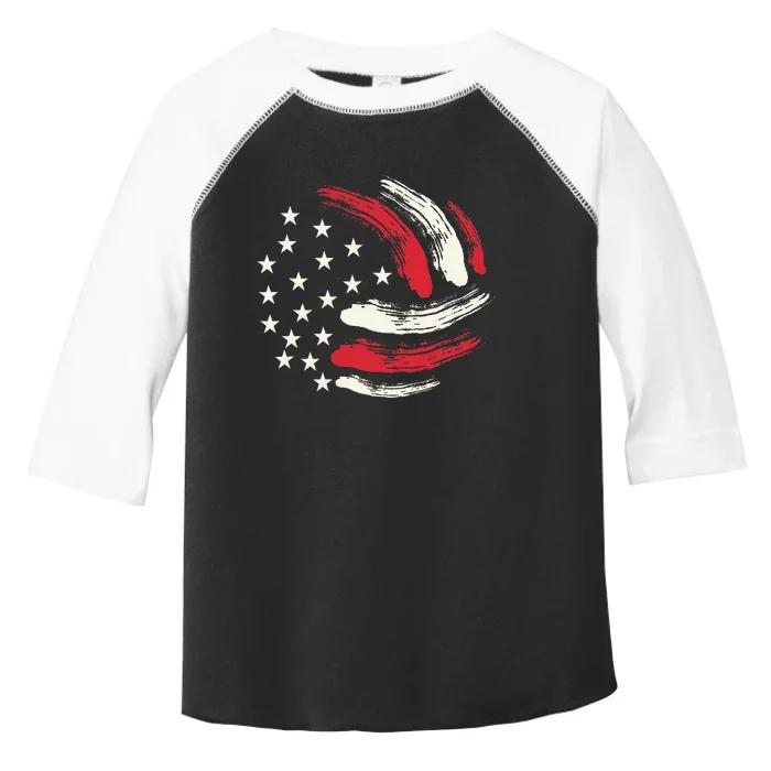 Patriotic Volleyball Gift Volleyball Team American Flag Toddler Fine Jersey T-Shirt