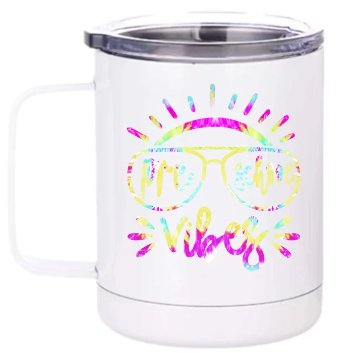 Preschool Vibes Hello Preschool Team Preschool Cute Gift Front & Back 12oz Stainless Steel Tumbler Cup