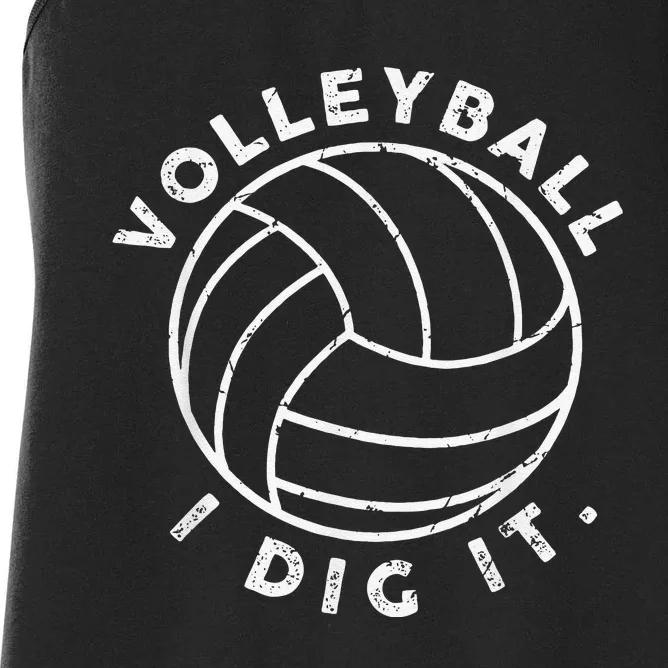 Player Volleyball I Dig It Funny Volleyball Quote Women's Racerback Tank