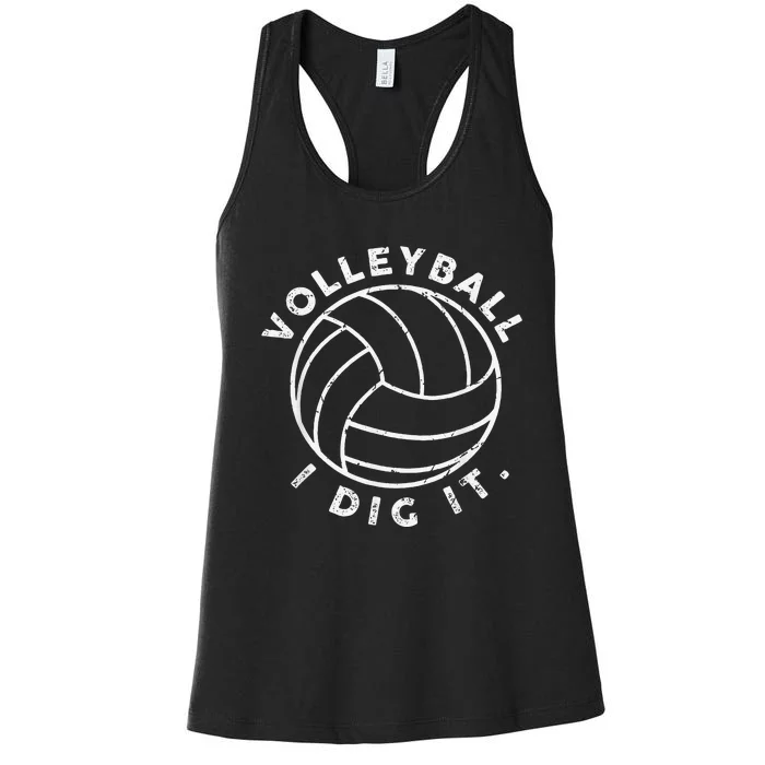 Player Volleyball I Dig It Funny Volleyball Quote Women's Racerback Tank