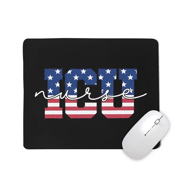 Patriotic VA ICU Nurse July 4th USA Independence Day Icu Rn Mousepad