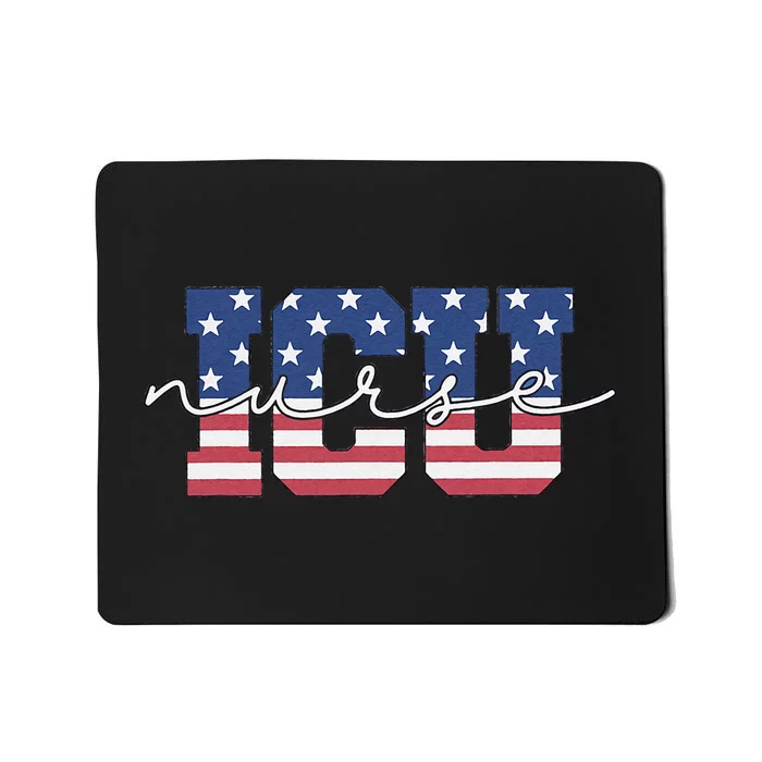 Patriotic VA ICU Nurse July 4th USA Independence Day Icu Rn Mousepad