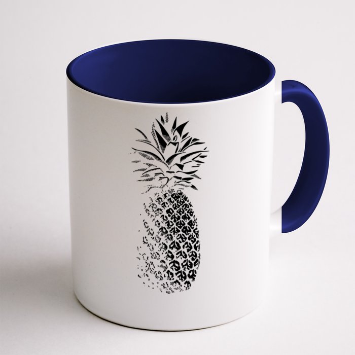 Pineapple Vintage Illustration Front & Back Coffee Mug