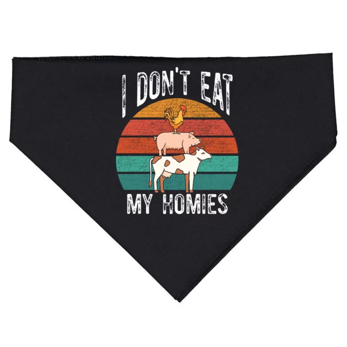 Proud Vegan I Dont Eat My Homies Eat Vegan Vegans Gift USA-Made Doggie Bandana