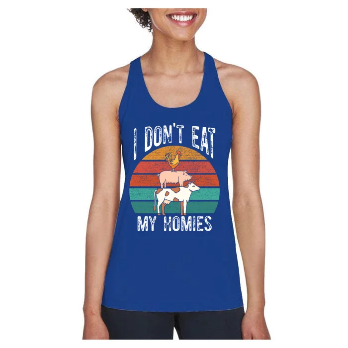 Proud Vegan I Dont Eat My Homies Eat Vegan Vegans Gift Women's Racerback Tank