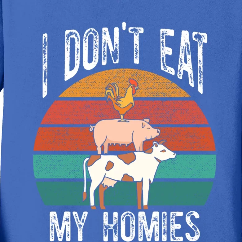 Proud Vegan I Dont Eat My Homies Eat Vegan Vegans Gift Kids Long Sleeve Shirt