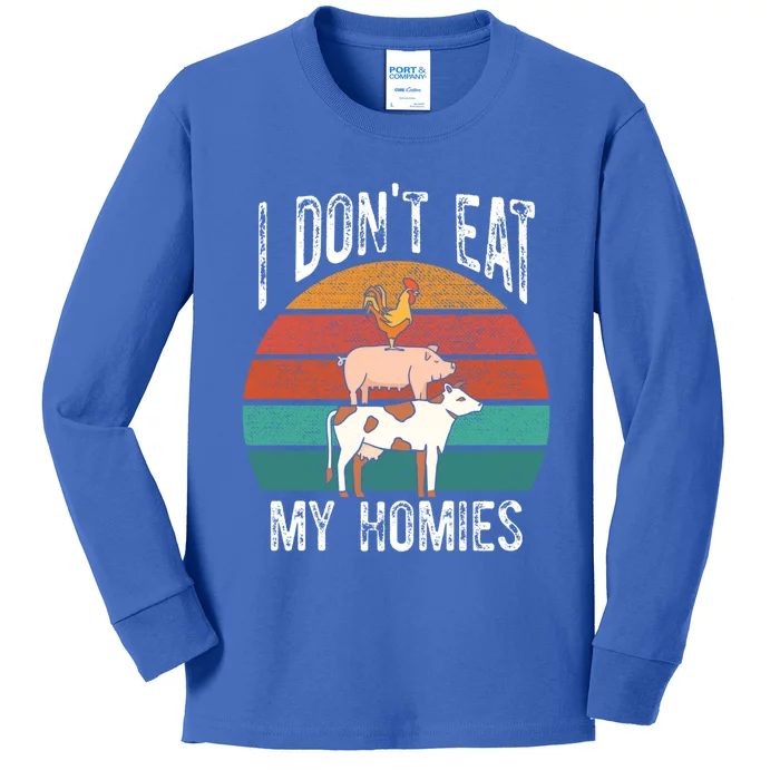 Proud Vegan I Dont Eat My Homies Eat Vegan Vegans Gift Kids Long Sleeve Shirt