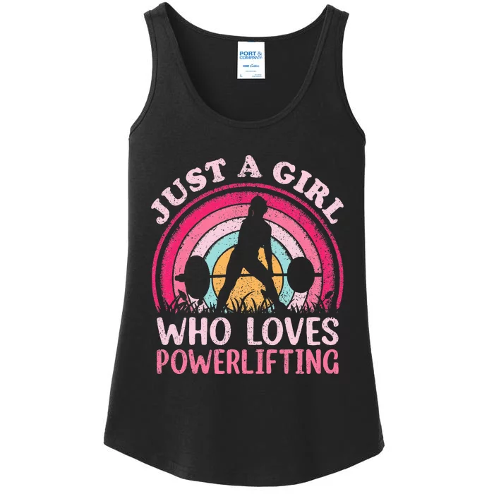 Powerlifting Vintage Just A Girl Who Loves Powerlifting Ladies Essential Tank