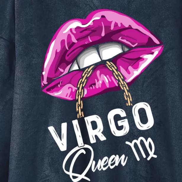 Purple Virgo Lips Queen Birthday Zodiac Star Sign Gift Hooded Wearable Blanket