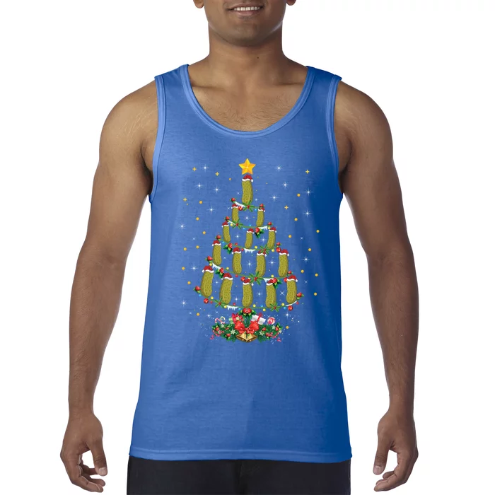 Pickle Vegetable Lover Xmas Gift Pickle Christmas Tree Funny Gift Tank Top