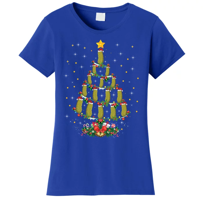 Pickle Vegetable Lover Xmas Gift Pickle Christmas Tree Funny Gift Women's T-Shirt