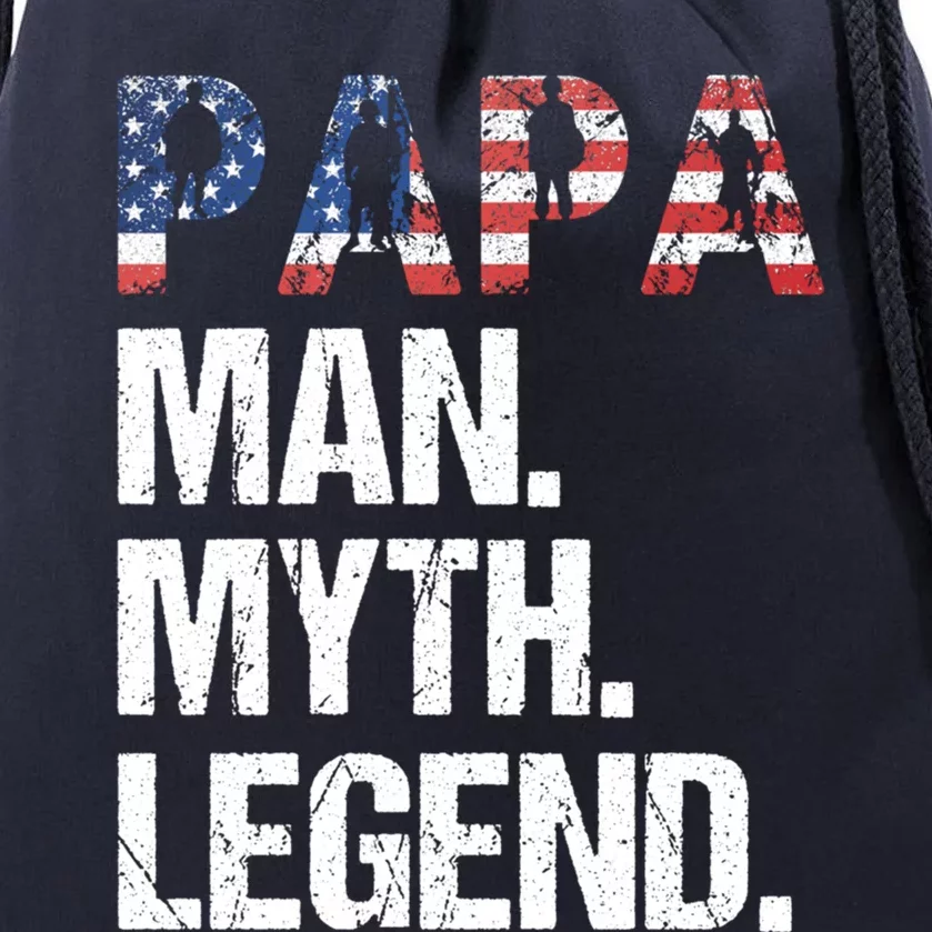 Papa Veteran Myth Legend Gift Drawstring Bag