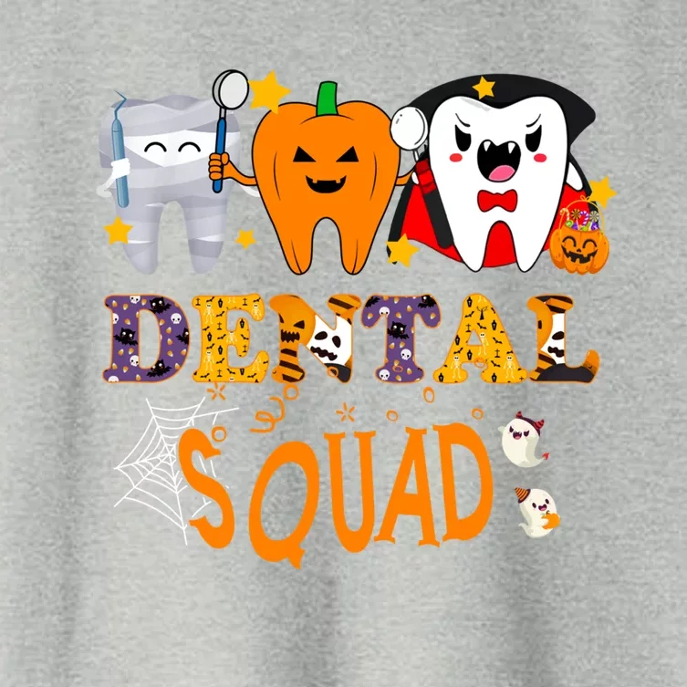 Pumpkin Vampire Mummyteeth Dental Squad Hygienists Halloween Cool Gift Women's Crop Top Tee