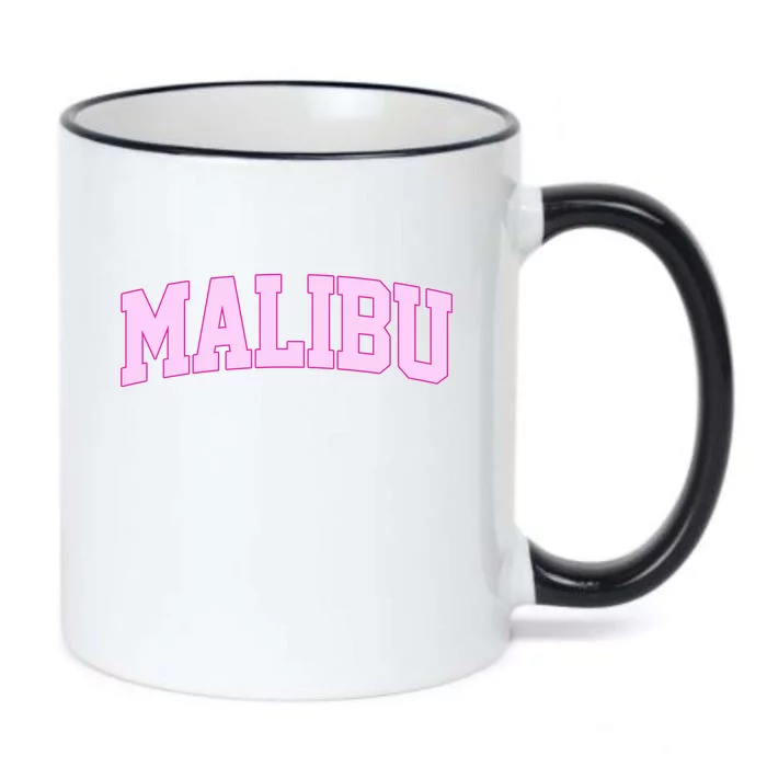 Preppy Varsity Malibu California Black Color Changing Mug