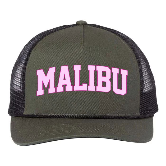 Preppy Varsity Malibu California Retro Rope Trucker Hat Cap