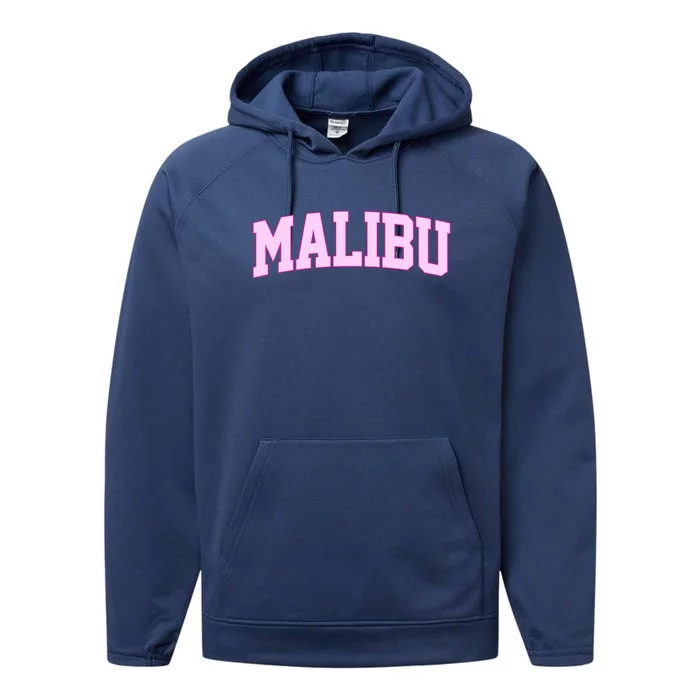 Preppy Varsity Malibu California Performance Fleece Hoodie