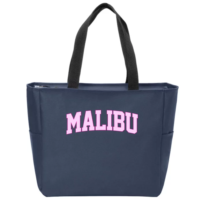 Preppy Varsity Malibu California Zip Tote Bag