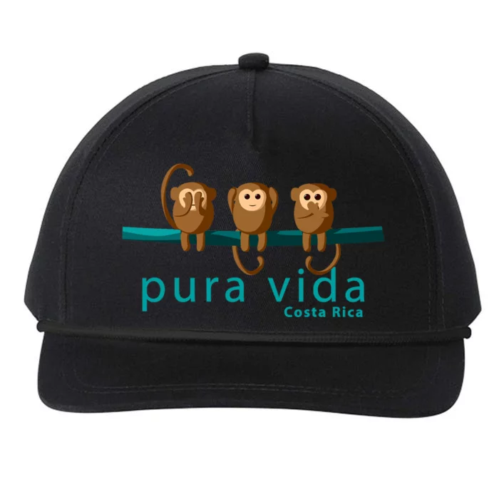 Pura Vida Monkeys Costa Rica Snapback Five-Panel Rope Hat