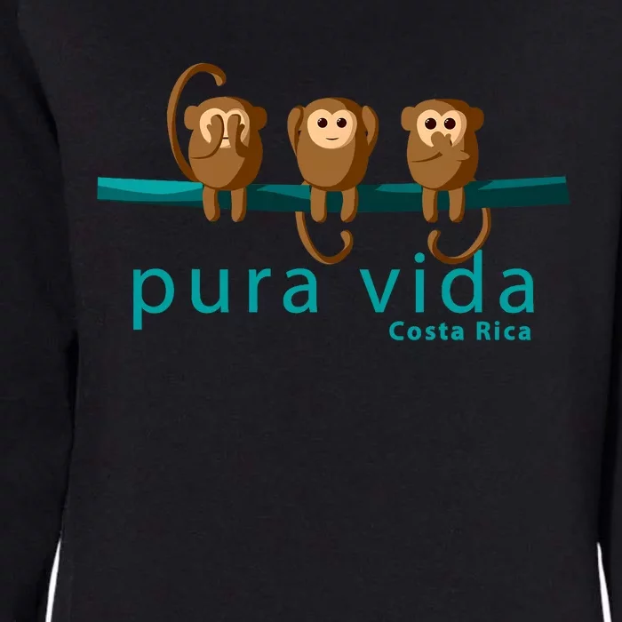 Pura Vida Monkeys Costa Rica Womens California Wash Sweatshirt