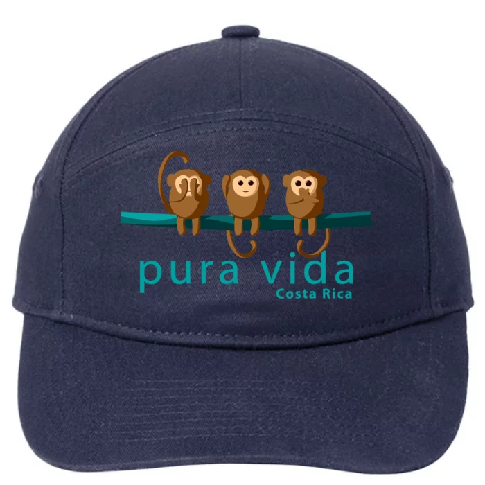 Pura Vida Monkeys Costa Rica 7-Panel Snapback Hat