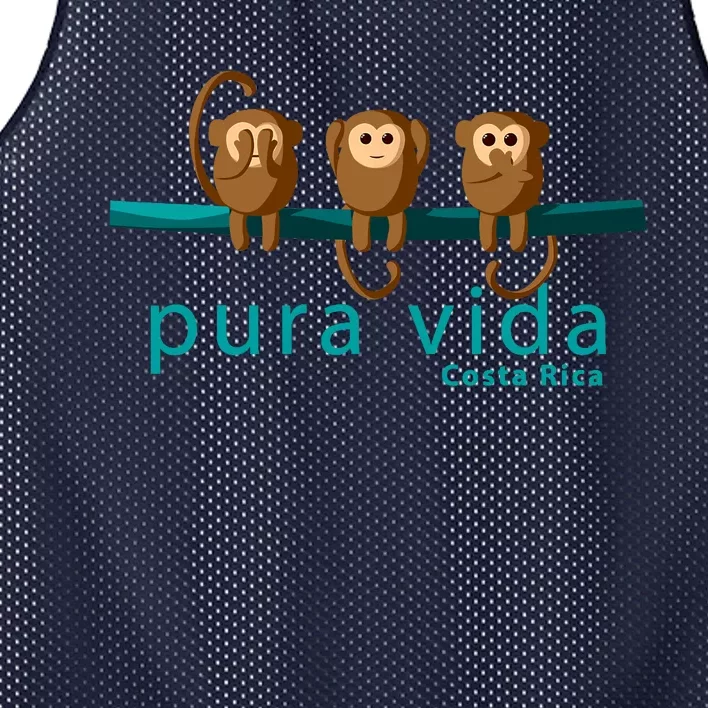 Pura Vida Monkeys Costa Rica Mesh Reversible Basketball Jersey Tank