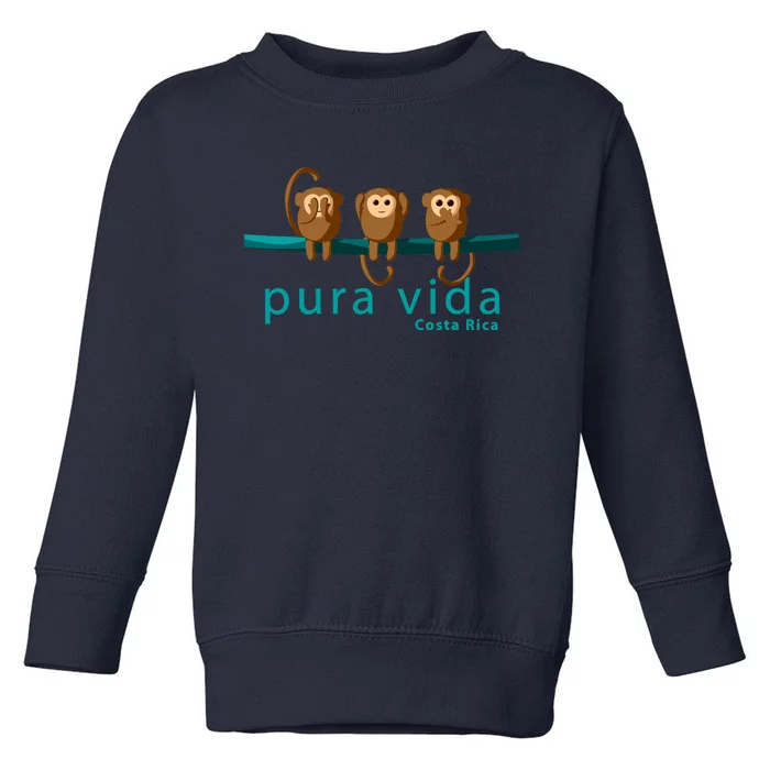 Pura Vida Monkeys Costa Rica Toddler Sweatshirt