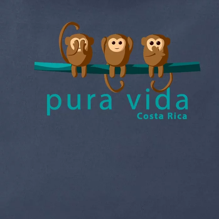 Pura Vida Monkeys Costa Rica Zip Tote Bag