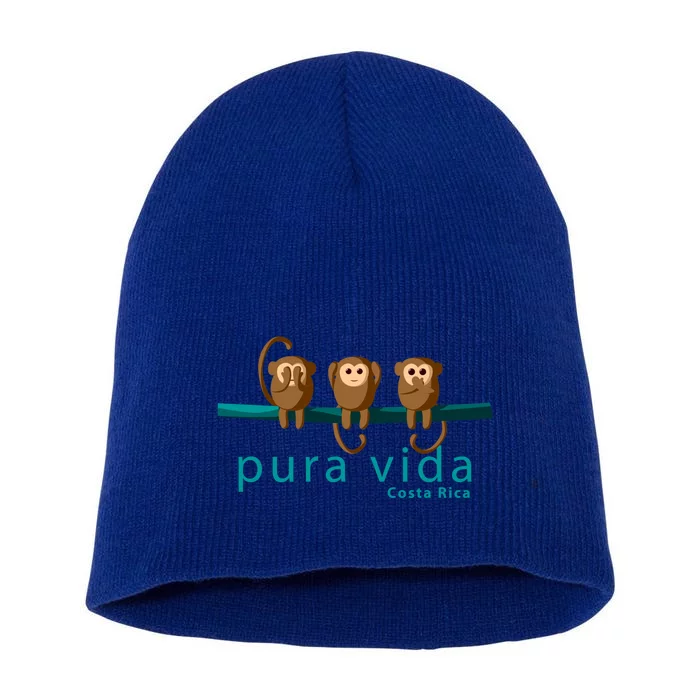 Pura Vida Monkeys Costa Rica Gift Short Acrylic Beanie