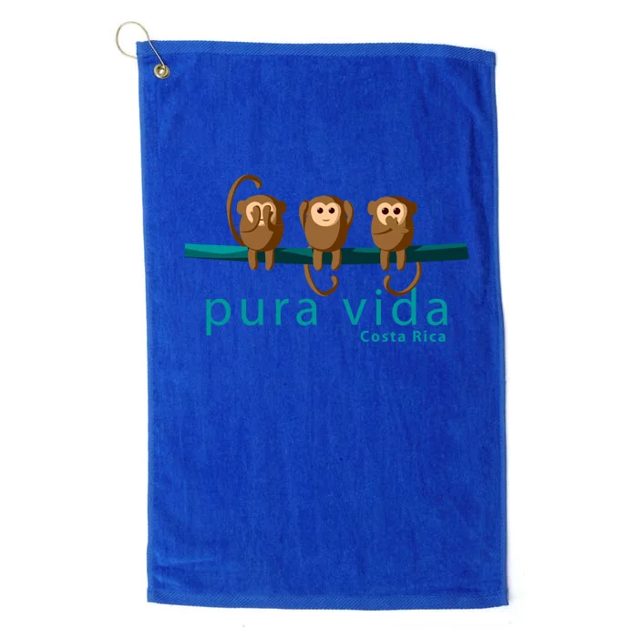 Pura Vida Monkeys Costa Rica Gift Platinum Collection Golf Towel