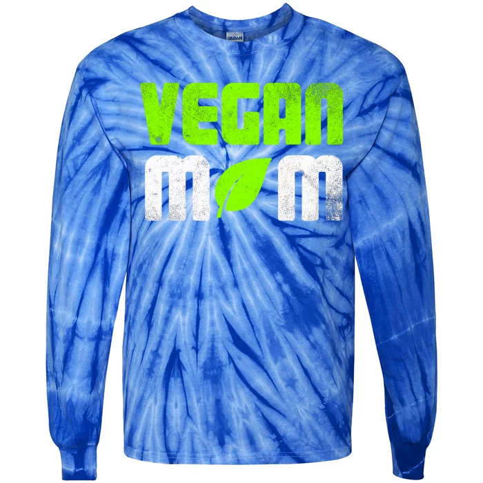 Proud Vegan Mom Vegetarian Food I Am A Vegan Gift Tie-Dye Long Sleeve Shirt