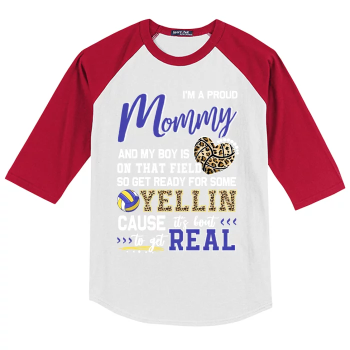 Proud Volleyball Mommy Volleyball Family Matching Gift Kids Colorblock Raglan Jersey